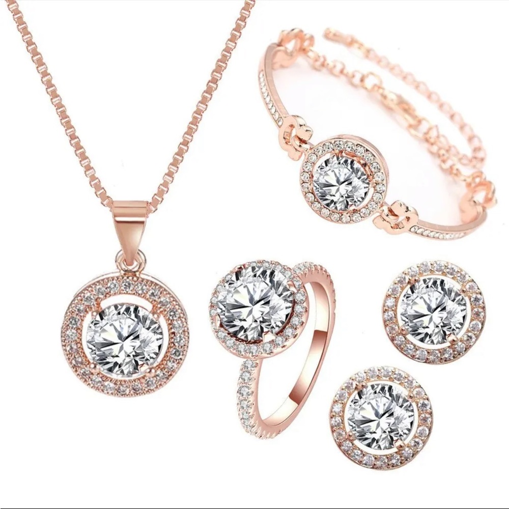 18k Gold Filled Cubic Zirconia Jewelry Set